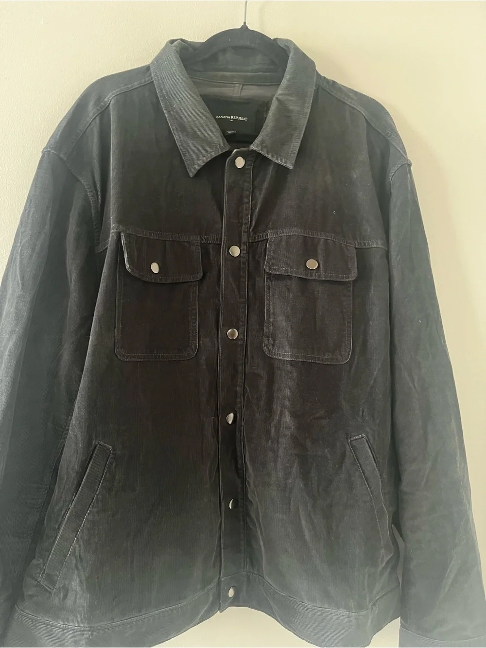 Banana Republic Black Washed Utility Chore Jacket Mens XXL Workwear Overshirt
